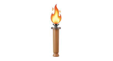 Isolated Olympic torch with a bright flame for sport event tradition and symbol of peace