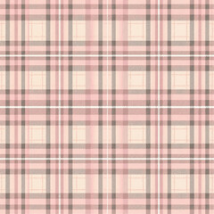 Fototapeta premium Pastel pink plaid seamless fabric texture pattern for textile design