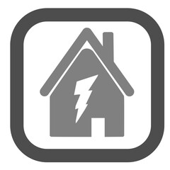 House with lightning bolt symbol for electrical services