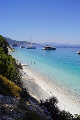 The paradise beaches of Paxos in the Greek Ionian Islands of the Mediterranean Sea
