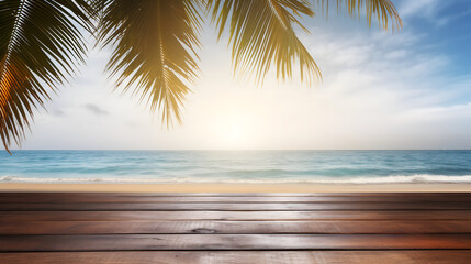 tropical beach with palm trees