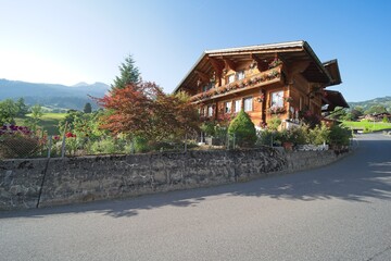 Obraz premium Grindelwald in switzerland, a beautiful village.