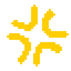 黄色の怒りマークのドット絵 | ピクセルアート | 感情・アイコン素材
