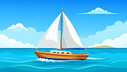 Sailing yacht on a sunny sea