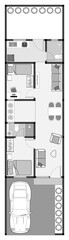 floor plan of a modern unfurnished house for your design. Suburban house vector blueprint. Architectural background. eps.