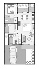 floor plan of a modern unfurnished house for your design. Suburban house vector blueprint. Architectural background. eps.