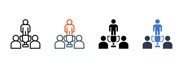 Market Leadership multiple icon style vector illustration