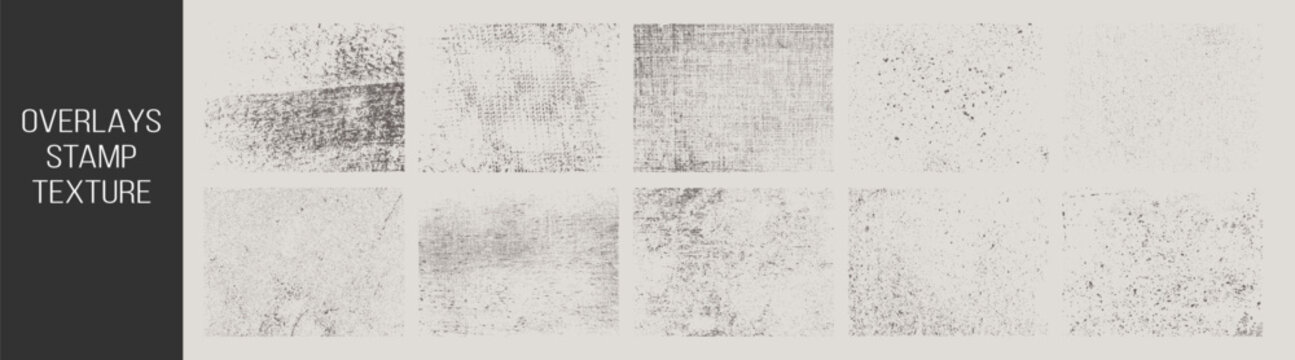 Overlays stamp texture with effect grunge, concrete, spray effect and drop ink splashes. Grunge pattern on transparent background