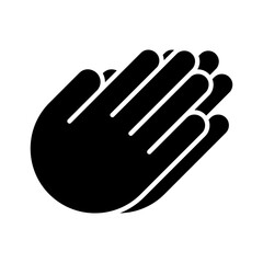 Pray icon. Hands folded in prayer, hands praying sign, vector illustration on white background