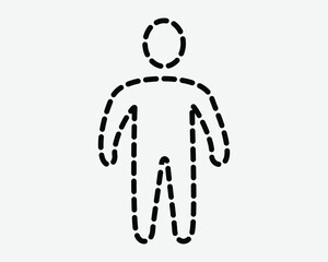 Transparent Man Shape Stick Figure Standing Dotted Line Shadow Ghost Spirit Identity Personality Character Human Outline Dissolve Teleport Sign