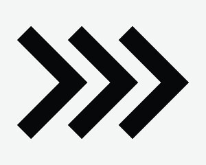 Triple Right Arrow Icon Three East Side Slide Next Pointer Point Sign 3 Arrowhead Pointing Eastward Symbol Slider Swipe Motion Direction Navigation