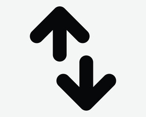 Up Down Arrowhead Icon North South Pointer Upload Download Pathway Path Location Navigation Position Sign Symbol Choice Movement Slide Swipe Gesture