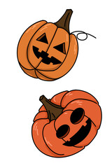 halloween orange pumpkin isolate on png background