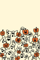 halloween background with pumpkin and ghost