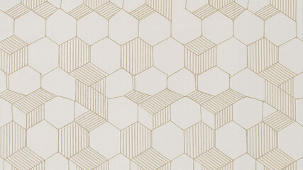 Seamless geometric hexagonal pattern with hand-drawn style for texture and modern design elements