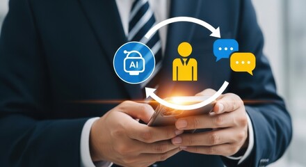 Feedback Loop Between AI Chatbot and Human User Through Business Professional Using Smartphone to Automation, Communication, and Virtual Interaction for Customer Service and Business Growth