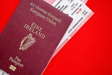 Ireland Passport And Airlines Boarding