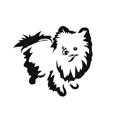 Vector drawing of a dog. Black and white gestalt design of a funny pet. Little doggy. Cute animal illustration. Postcard for International Dog Day	
