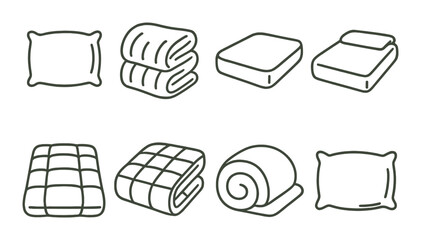 Cozy bedding collection: pillows, blankets, quilts, and mattresses