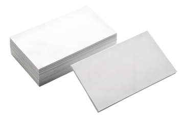 Stack of blank white cards isolated on white background