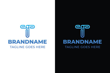 Letter T Paper Clip Logo, symbolizing connection, organization, and simplicity