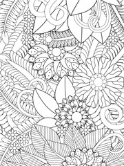 Obraz premium Relax with Flowers Coloring Sheets