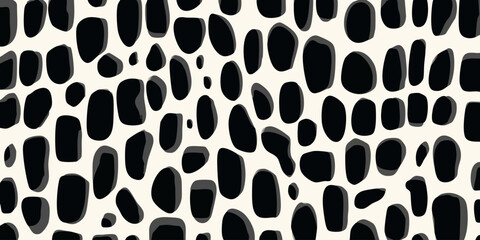 Obraz premium Black, organic blobs on off-white