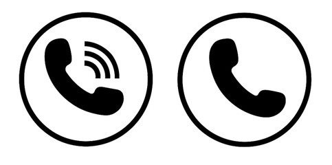 Phone call icon. Telephone call signs. Contact us symbols. Answer and decline symbol modern