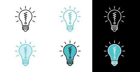 Lightbulb Idea concept icon for innovation and brainstorming in line and fill style