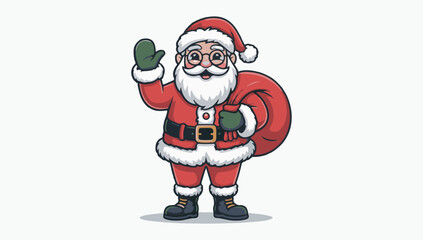 Classic Santa Claus Illustration Holiday T-Shirt Print, Stylish Santa Claus Vector Art Christmas Graphic Tee