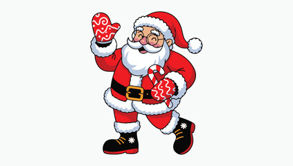 Funny Santa Claus Red Suit Christmas T-Shirt Design, Christmas Santa Claus Unique Vector White Tee Design