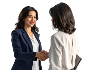 Female Executive Shaking Hands with Female Client PNG