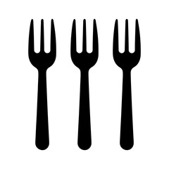 Carving Fork Silhouette Vector Flat Clean Illustration