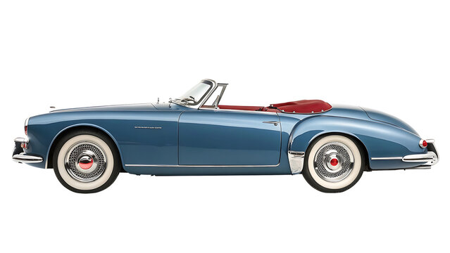 Fototapeta Stunning Blue 1953 Intermeccanica Convertible Classic Car Isolated on Black Background for Automotive Enthusiasts and Collectors