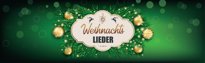 Weihnachtslieder Design mit der roten Tapete mit klassischen Ornamenten