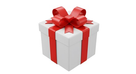 Obraz premium A beautifully wrapped gift box with a vibrant red ribbon, perfect for any special occasion