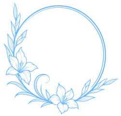 Elegant floral vector design with circular frame Generative AI