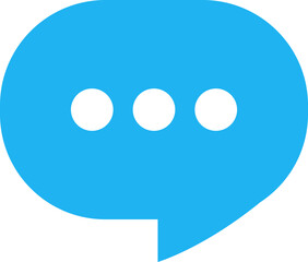 Blue speech bubble icon with typing dots