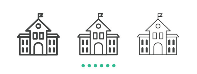 School icon. Thin line icon vector