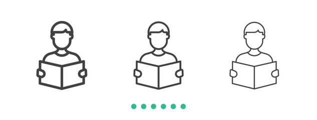 Reading icon. Thin line icon vector