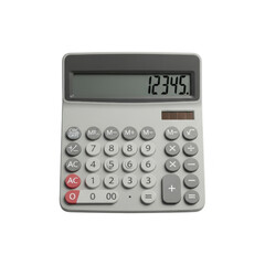 Modern desktop calculator displaying numbers for accounting and business calculations illustration