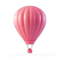 Naklejka premium Pink hot air balloon, isolated on white.