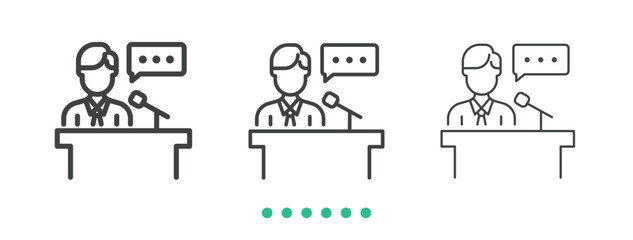 Conference icon. Thin line icon vector