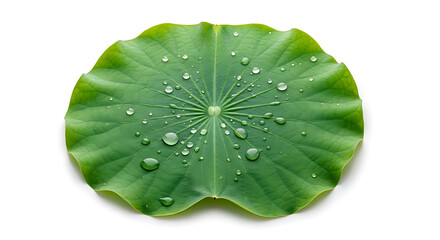 green lotus leaves isolated on white background