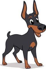 Cute cartoon a illustrator vector Dobermann