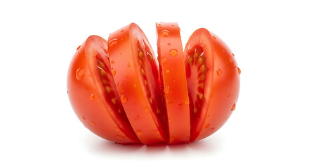 sliced tomato isolated on transparent background