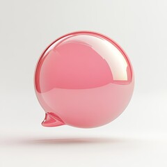 Fototapeta premium Glossy, pink speech bubble, 3D rendering