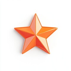 Vivid orange star, sharply angled facets, simple design