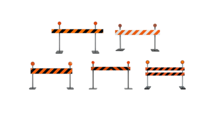 Traffic Barrier on transparent background