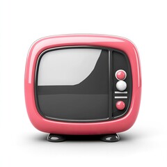 Retro pink television icon